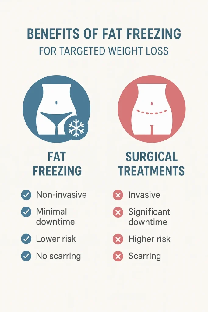 graphic showing the benefits of fat freezing Willenhall