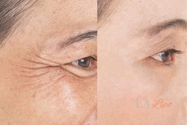 Before and after results of woman - HI-fu wrinkles reduction treatment Willenhall