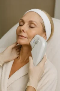 Woman receiving HIFU non surgical facelift treatment Willenhall
