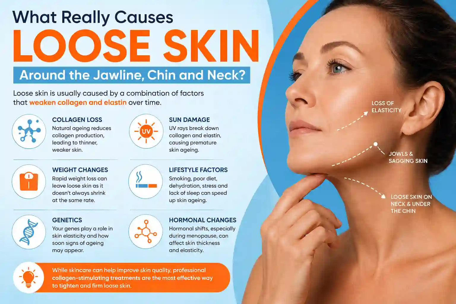 What Really Causes Loose Skin Around the Jawline, Chin and Neck Willenhall?